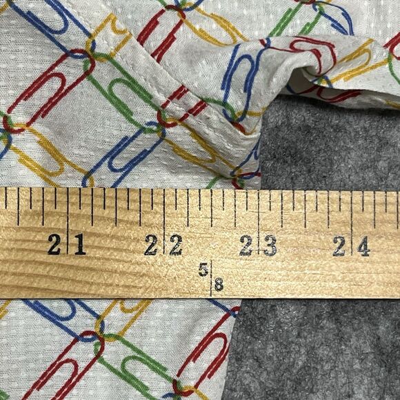 Project Red Paper Clip Allover Print Shirt Men's XL Multi Button Up Cotton - Picture 5 of 16